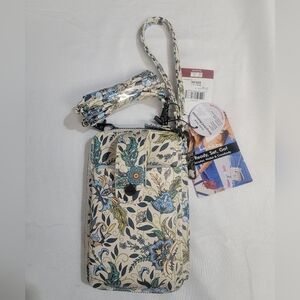 Mundi Jacqui RFID Womens Floral Crossbody/Wristlet Bag Vegan Leather